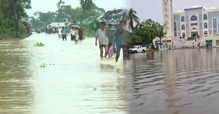 বন্যা পরিস্থিতির অবনতিতে বাঁধে ভাঙন, টানা বৃষ্টিতে পাহাড় ধসের শঙ্কা